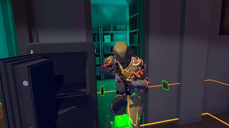 An in-game screenshot from Last Resistance VR, powered by Synthesis VR